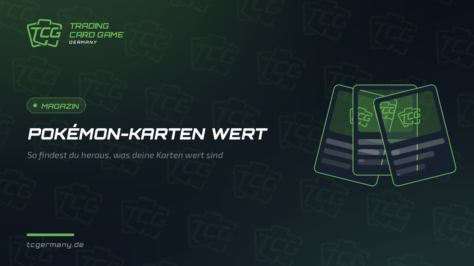 Titelbild zum Ratgeber „Pokémon-Karten-Wert schätzen“ im TCG Germany Magazin