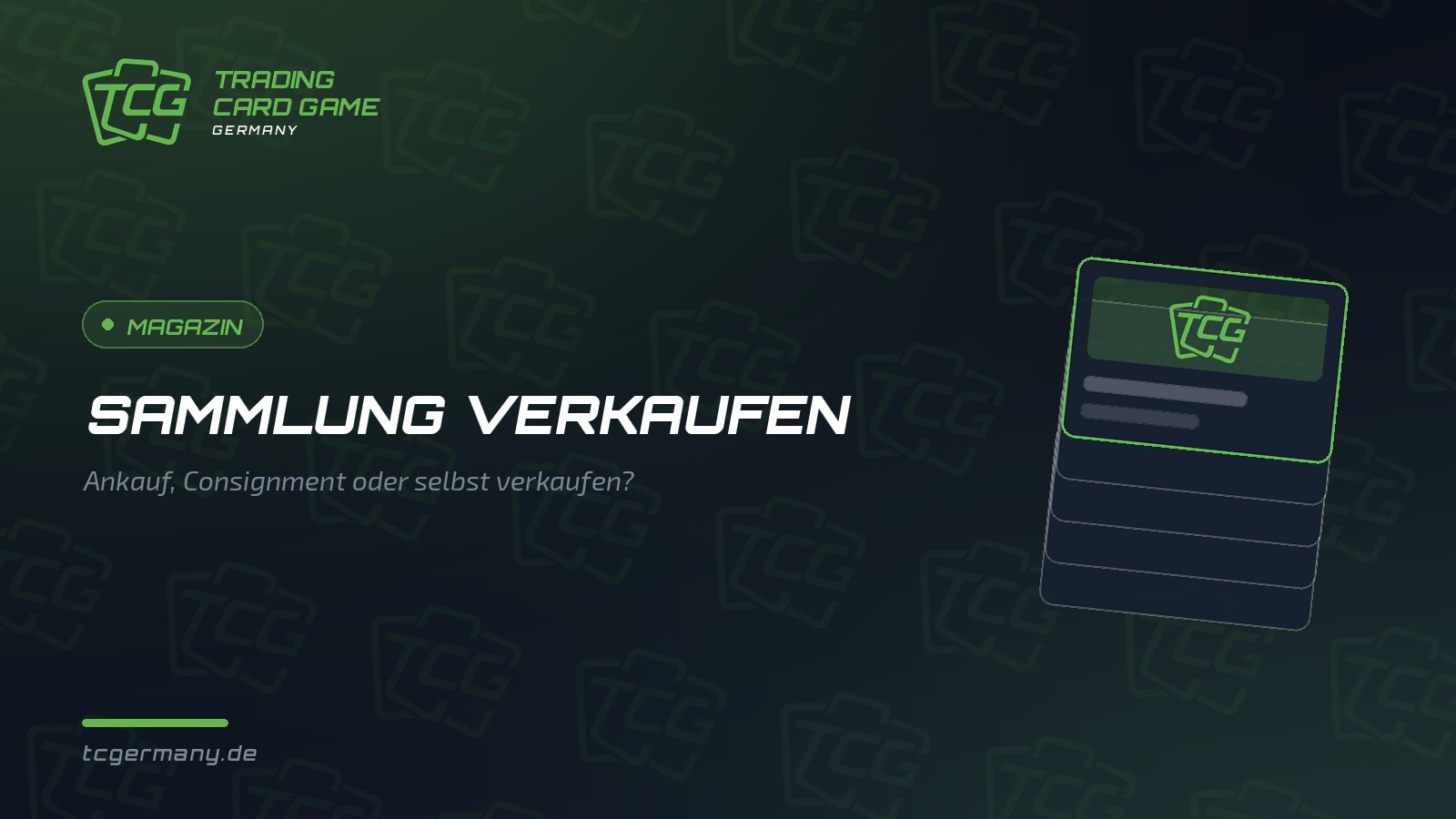 Titelbild zum Ratgeber „Sammlung verkaufen: Schritt für Schritt“ im TCG Germany Magazin